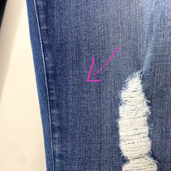 3X1 NYC W2 Distressed Mid-Rise Skinny Jeans in Crete Dark Wash Denim Size 24 - Picture 13 of 14